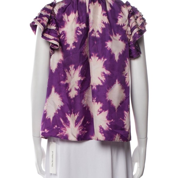 Ulla Johnson Tie-Dye Ruffle Sleeve Top - Picture 5 of 11